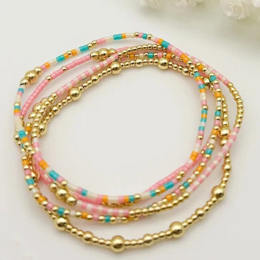 Salty Days Bracelet Stack: Coral