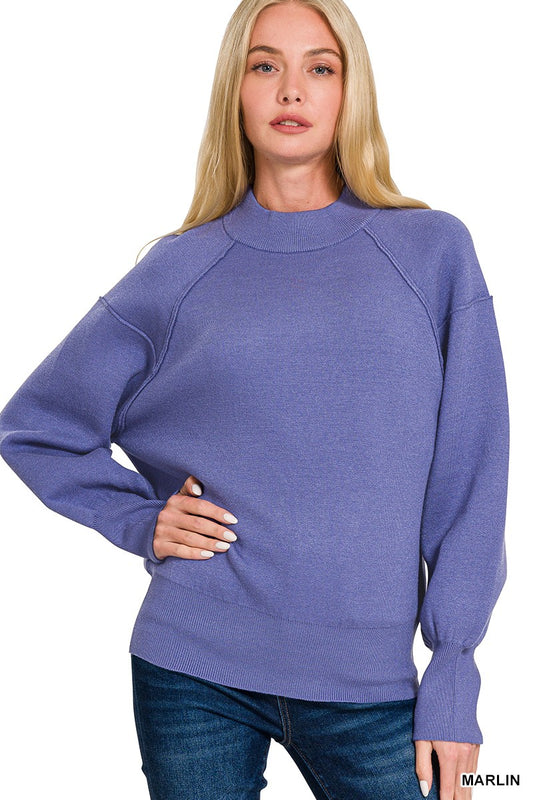 Purple Exposed Seam Sweater