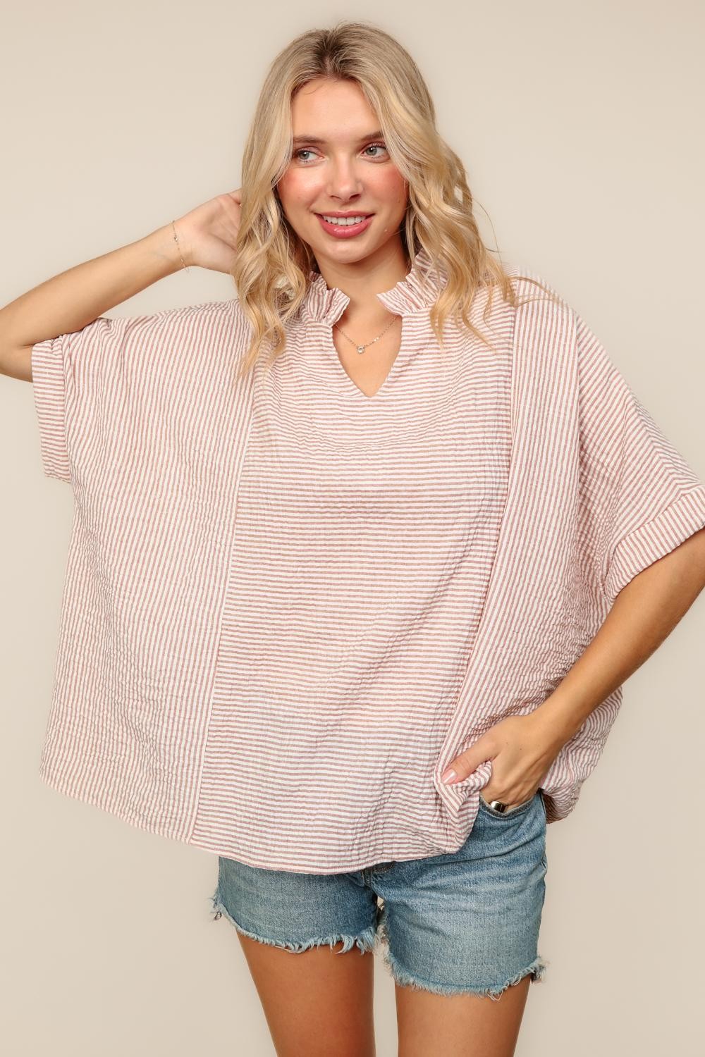 Oversized Striped Airflow Top