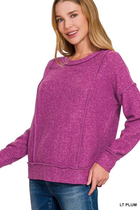 Plum Drop Shoulder Sweater