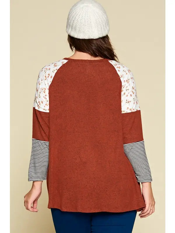 Plus Size Casual Orange Top