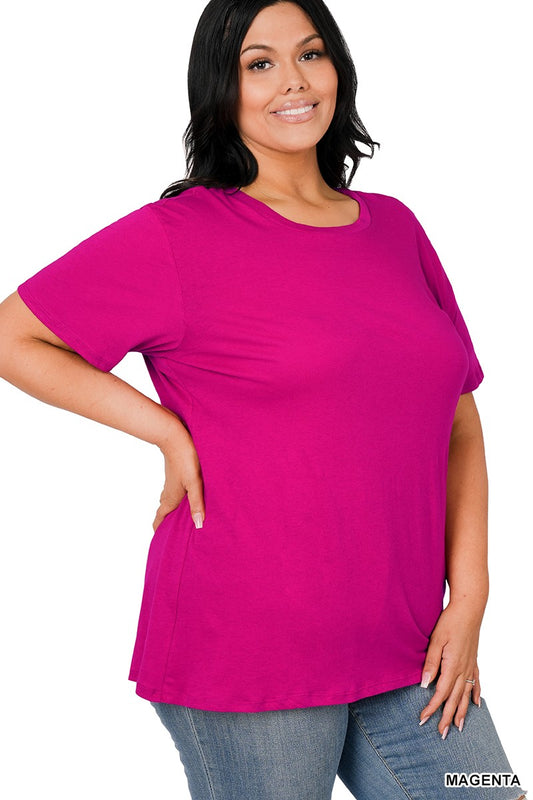 Throw On & Go Cotton Tee: Magenta
