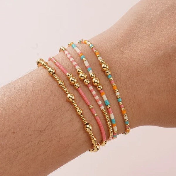 Salty Days Bracelet Stack: Coral