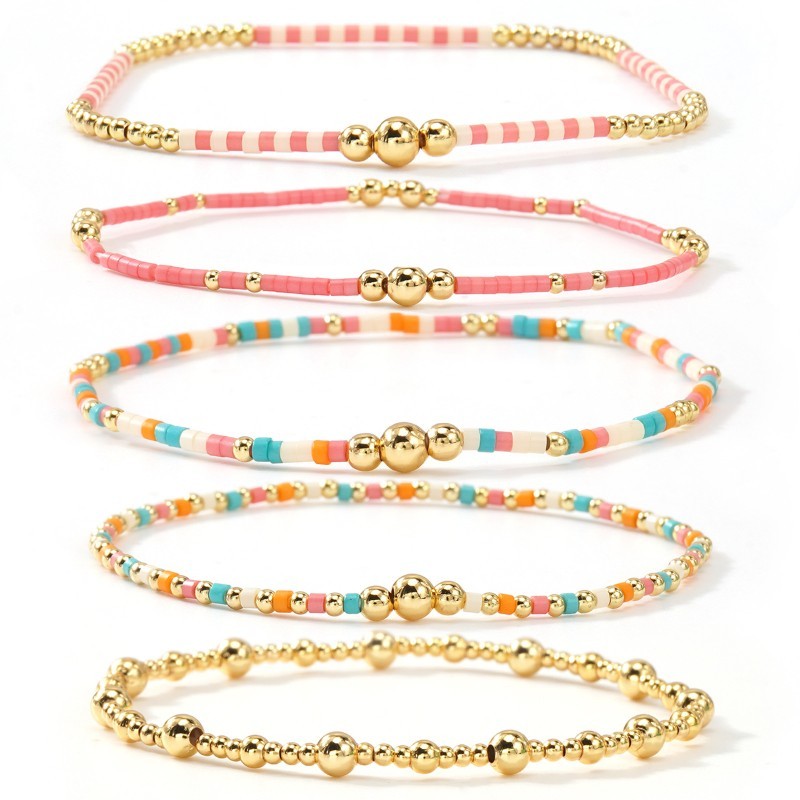 Salty Days Bracelet Stack: Coral