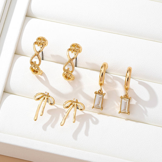 Bow Trio Earring Set