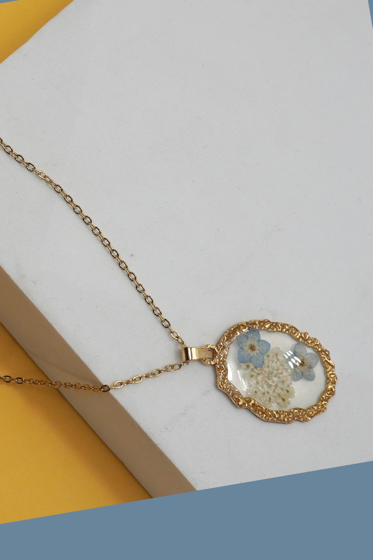 Tarnish Free Pressed Flower Necklace
