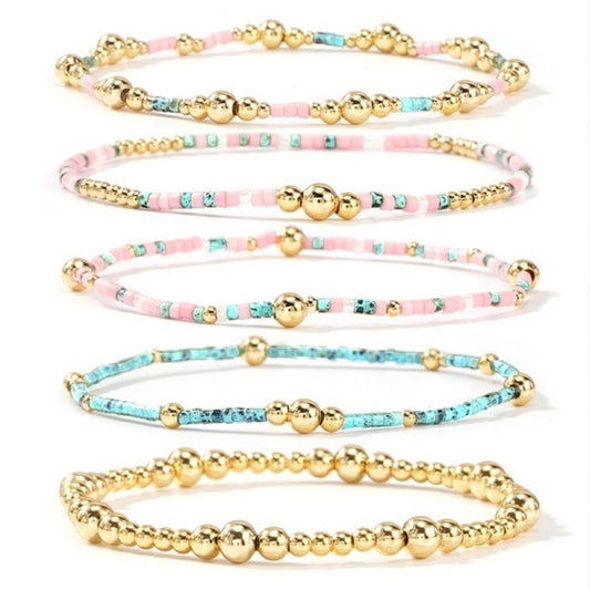 Salty Days Bracelet Stack: Teal