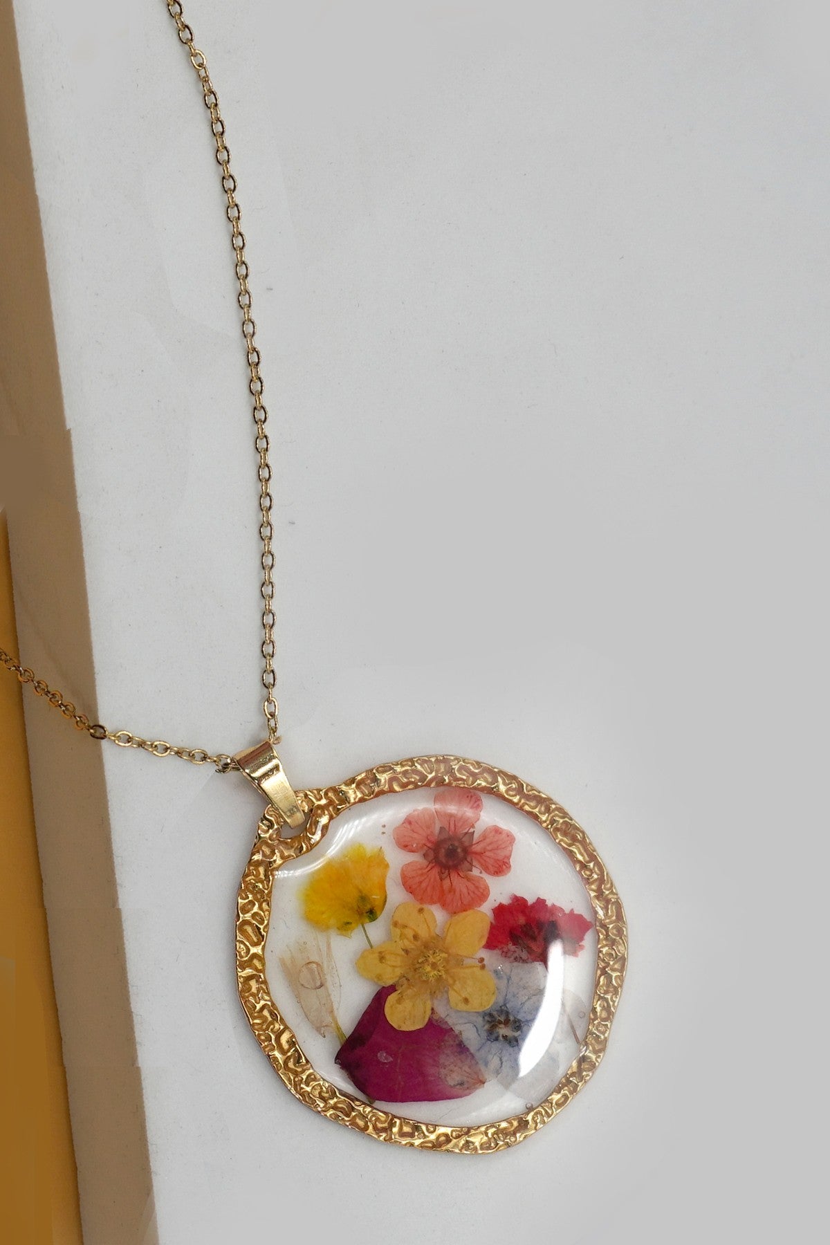 Tarnish Free Pressed Flower Necklace