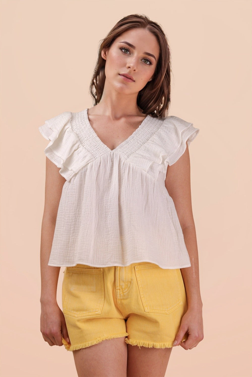 Soft Breeze Ruffle Top