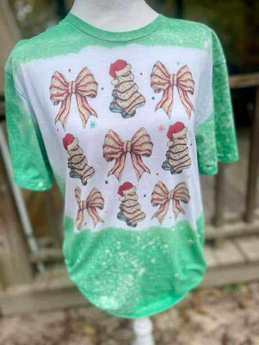 Bows & Tree Cakes Bleached Tee
