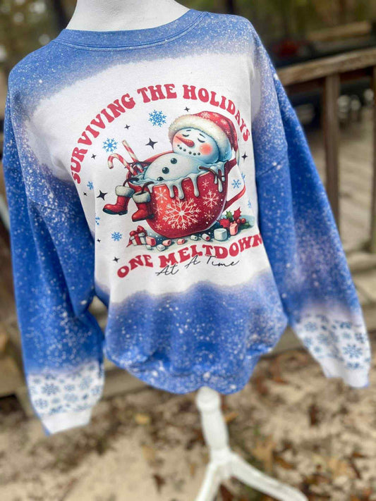 Surviving The Holidays Bleached Tee