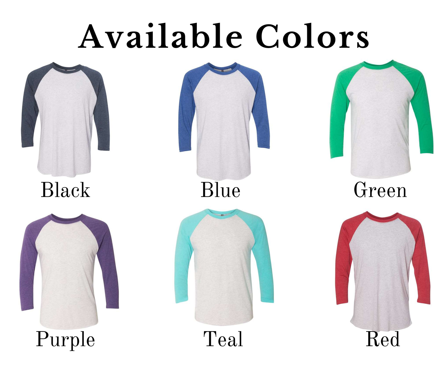 Raglan 3/4 Sleeve Tee