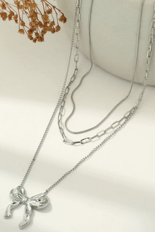 Layered Bow Necklace