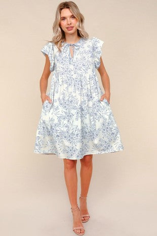 Ruffle Short Sleeve Babydoll Dress