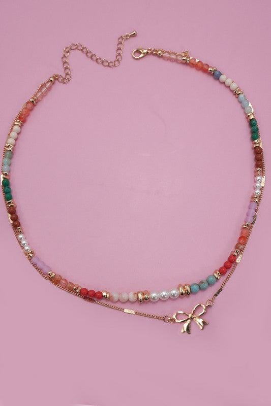 Beaded Double Layer Necklace
