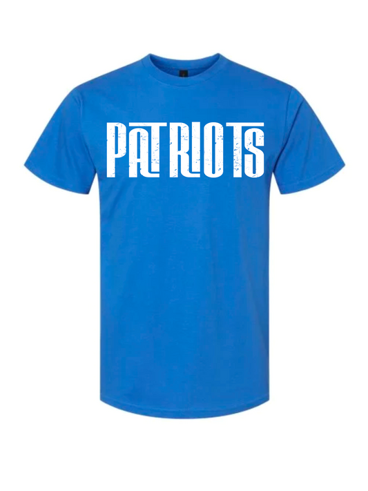 White Patriots on Blue Tee
