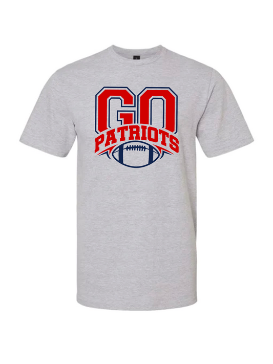 Go Patriots on Gray Tee