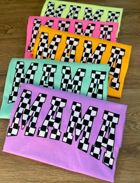 Checkered Mama Tee