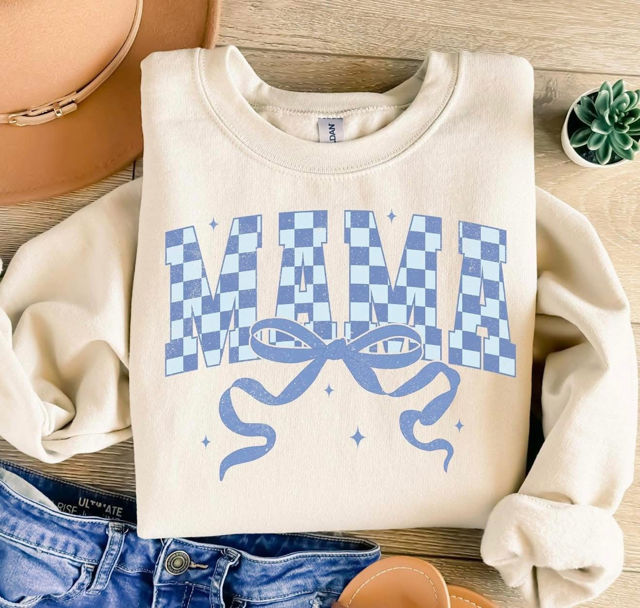 Checkered Mama Tee