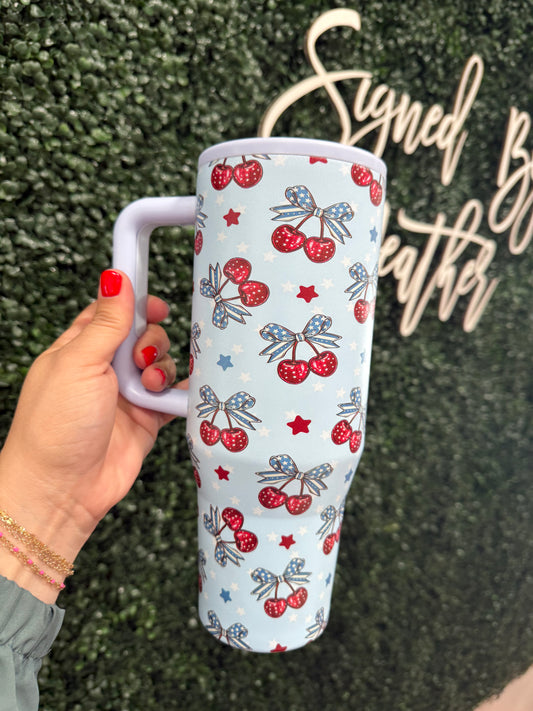 Stars + Stripes Cherries 40 oz Tumbler