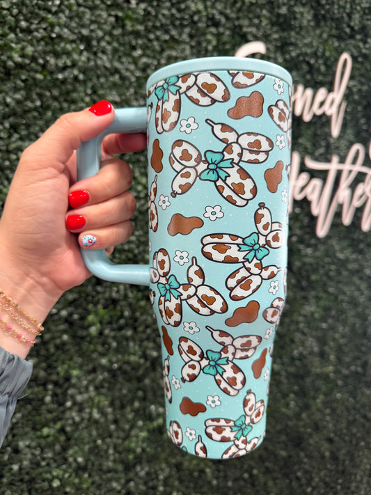 Cow Print Balloon Animal 40 oz Tumbler