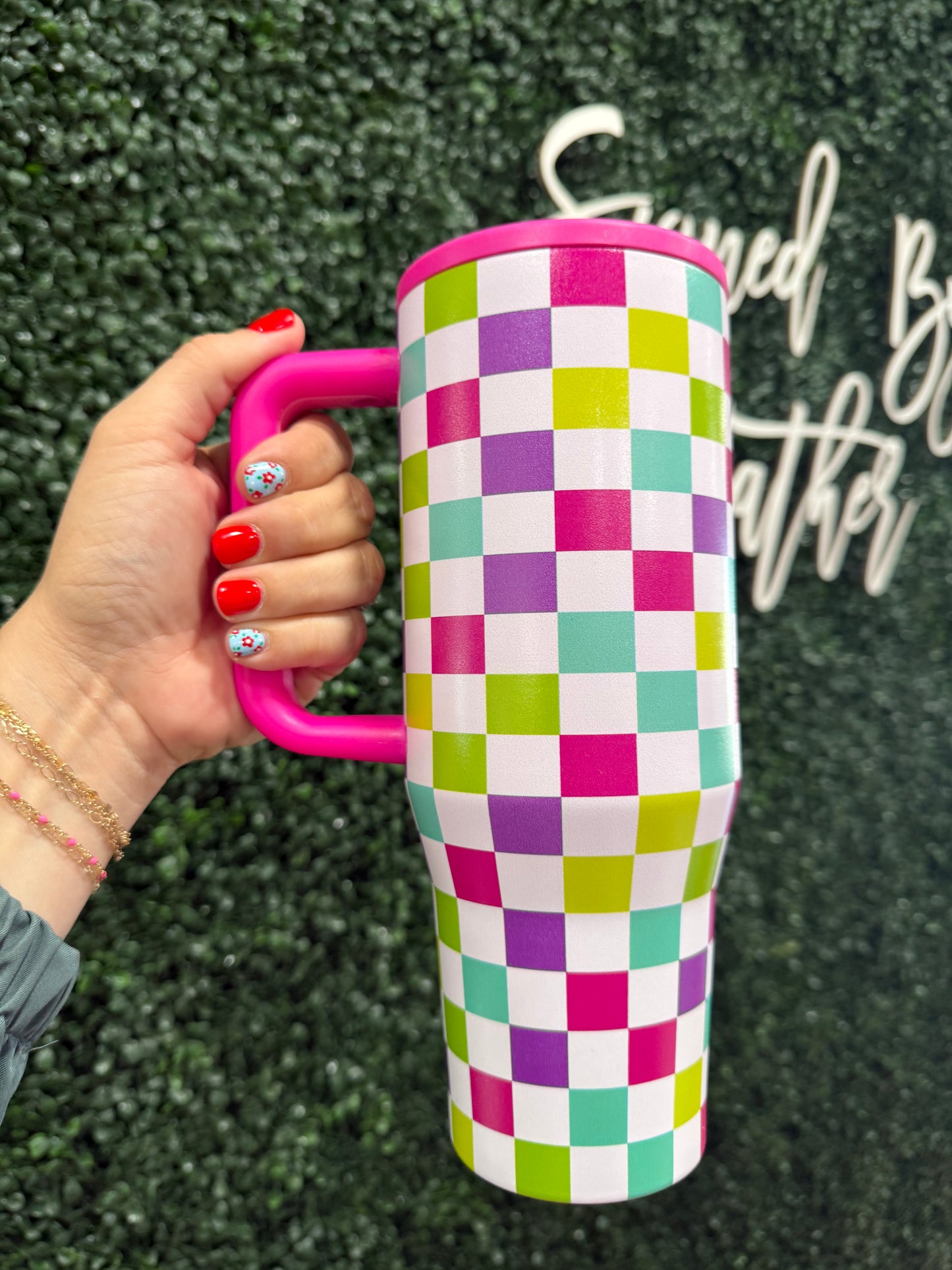 Multi Checkered 40 oz Tumbler
