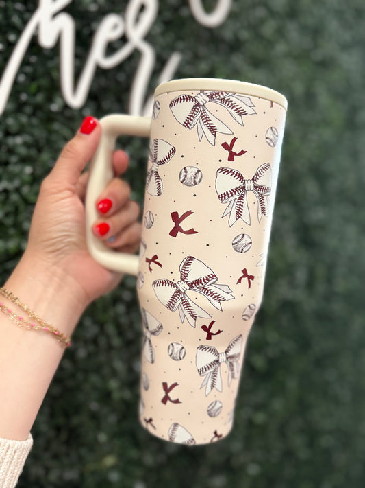 Baseball Bows 40 oz Tumbler