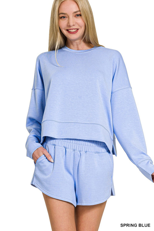 Long Sleeve Sweatshirt & Shorts Set