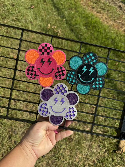 Checkered Flower Car Freshie