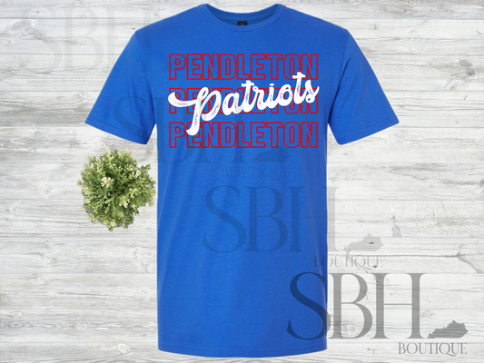 Patriots on Blue Tee