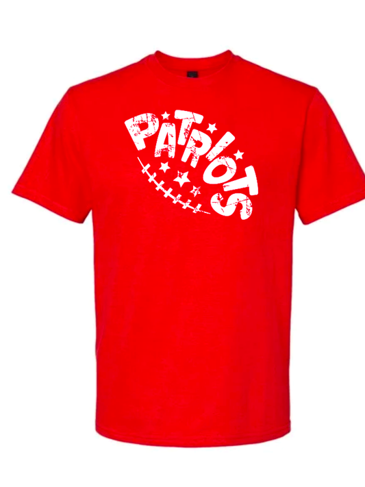 White Patriots Football on Red - #3